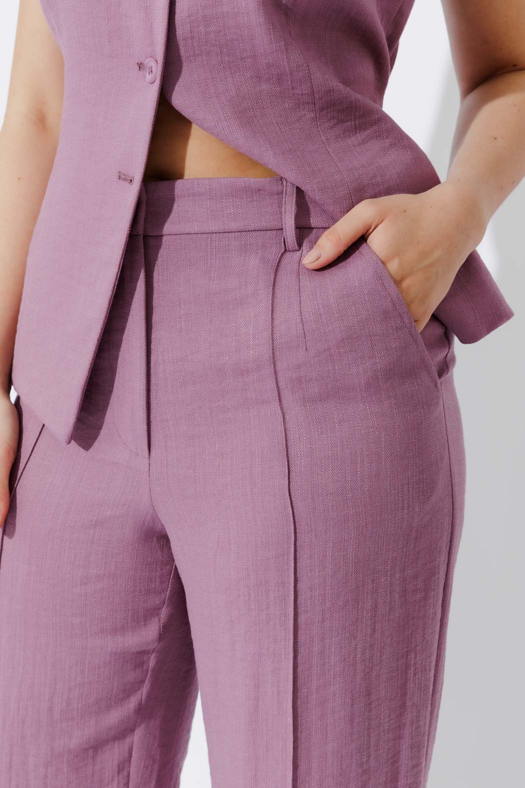 Berry Lyocell Pintuck Pant - Image 3