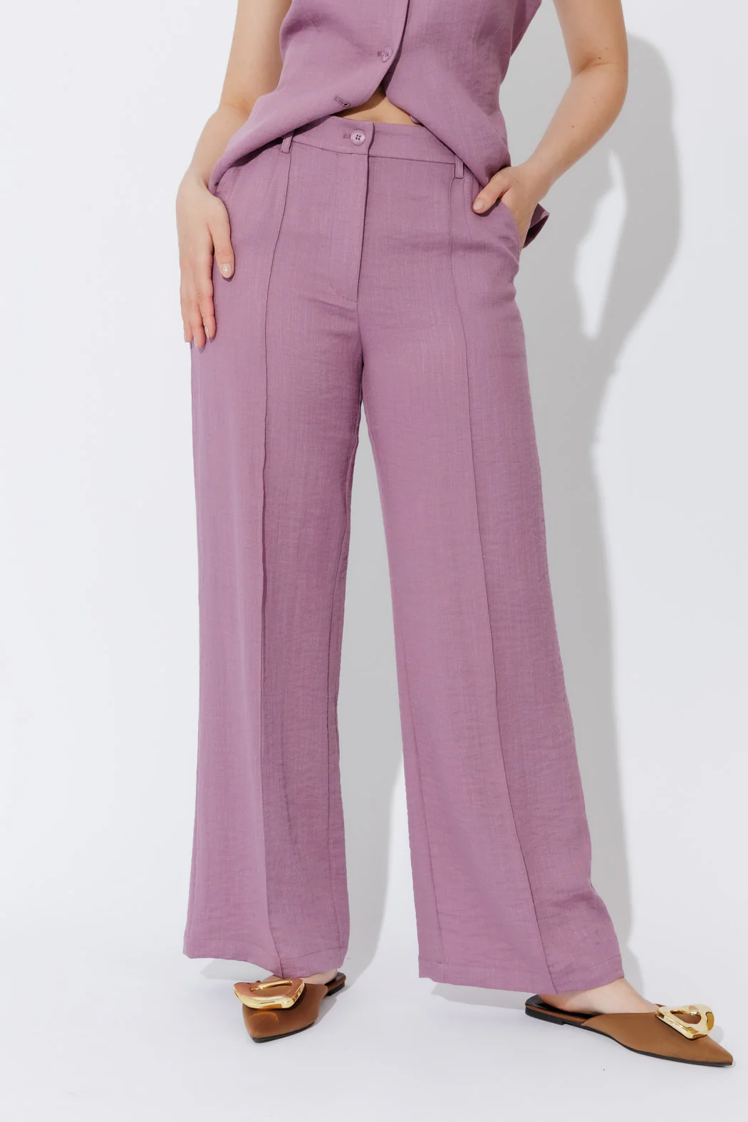Berry Lyocell Pintuck Pant - Image 5