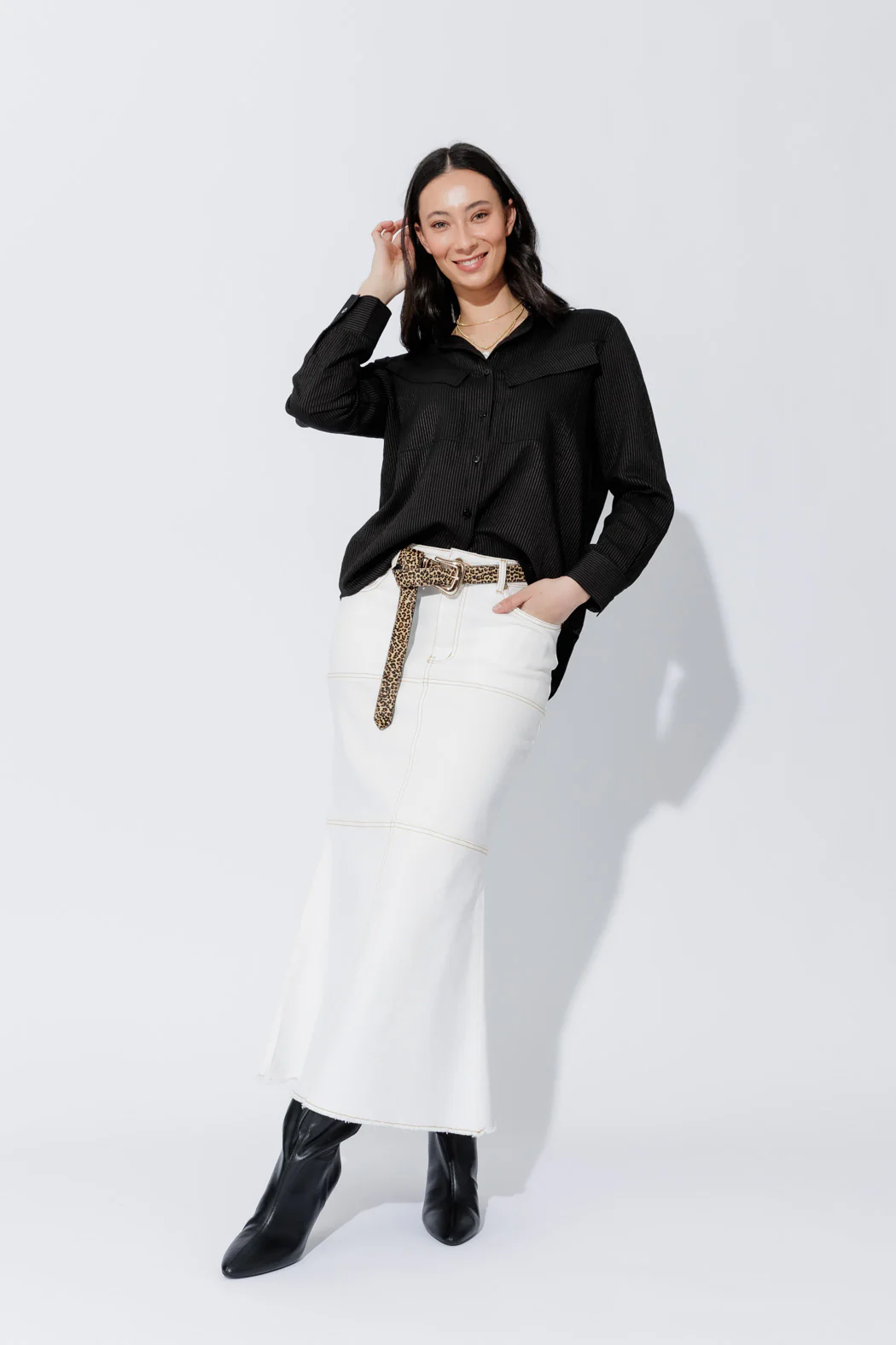 Black Angle Pocket Shirt - Image 11
