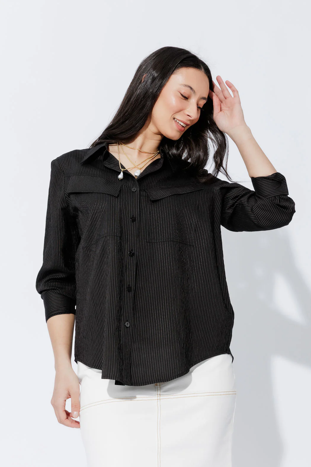 Black Angle Pocket Shirt - Image 12
