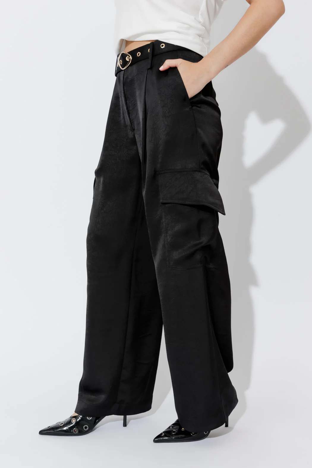 Black Cargo Barrel Pant - Image 4