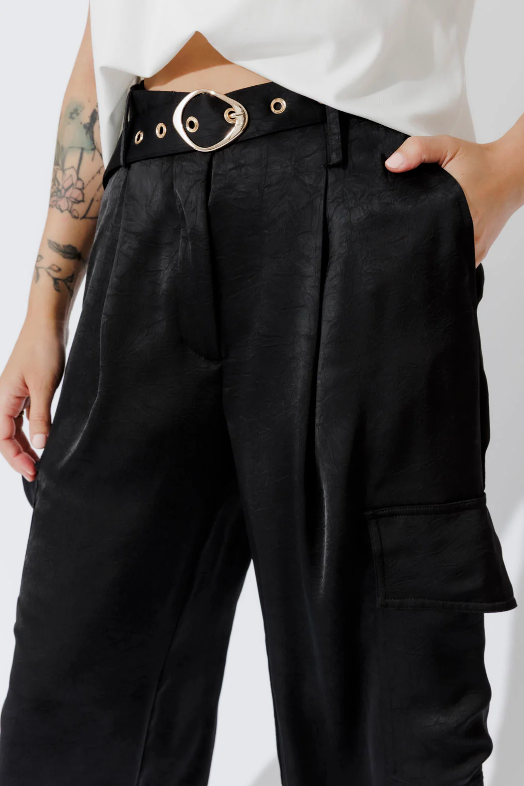 Black Cargo Barrel Pant - Image 7