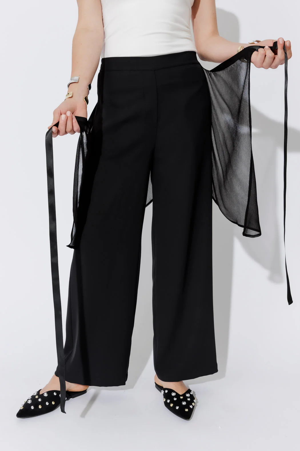 Black Chiffon Wrap Pant - Image 7