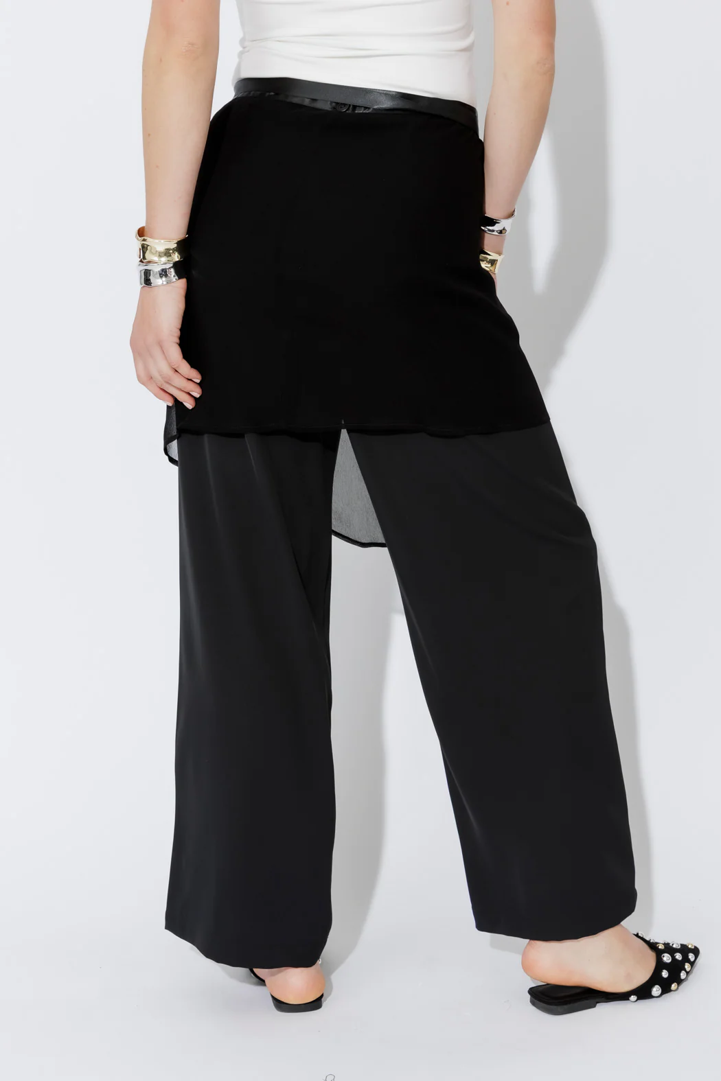 Black Chiffon Wrap Pant - Image 9