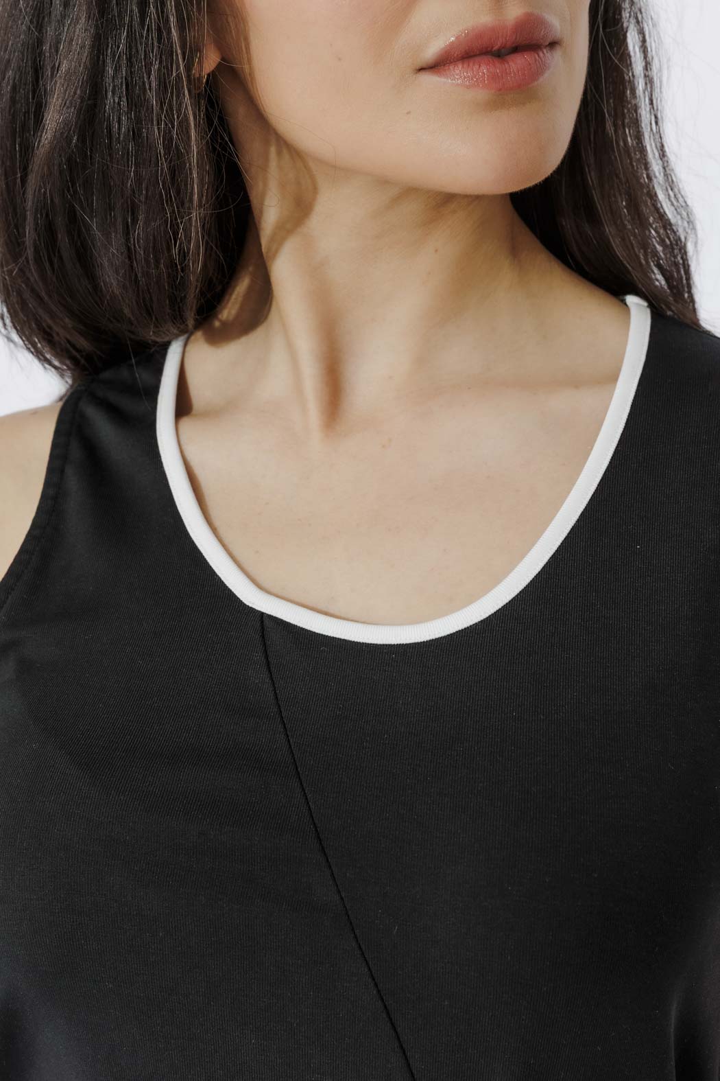 Black Contrast Tencel Harlow Dress - Image 4