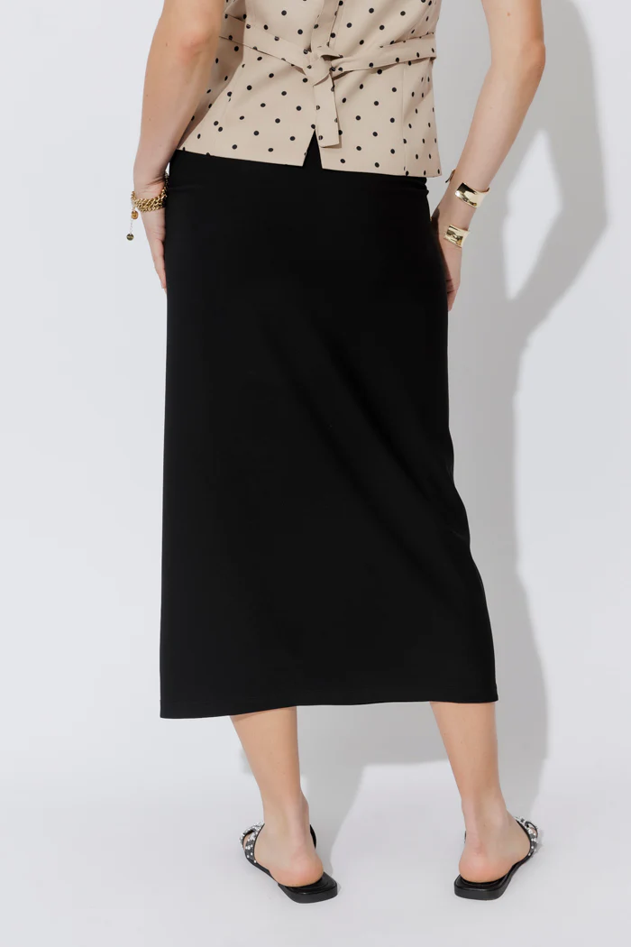 Black Drape Front Skirt - Image 5