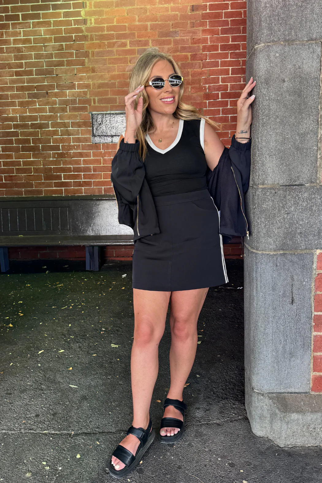 Black Euro Sport Mini Skirt - Image 4