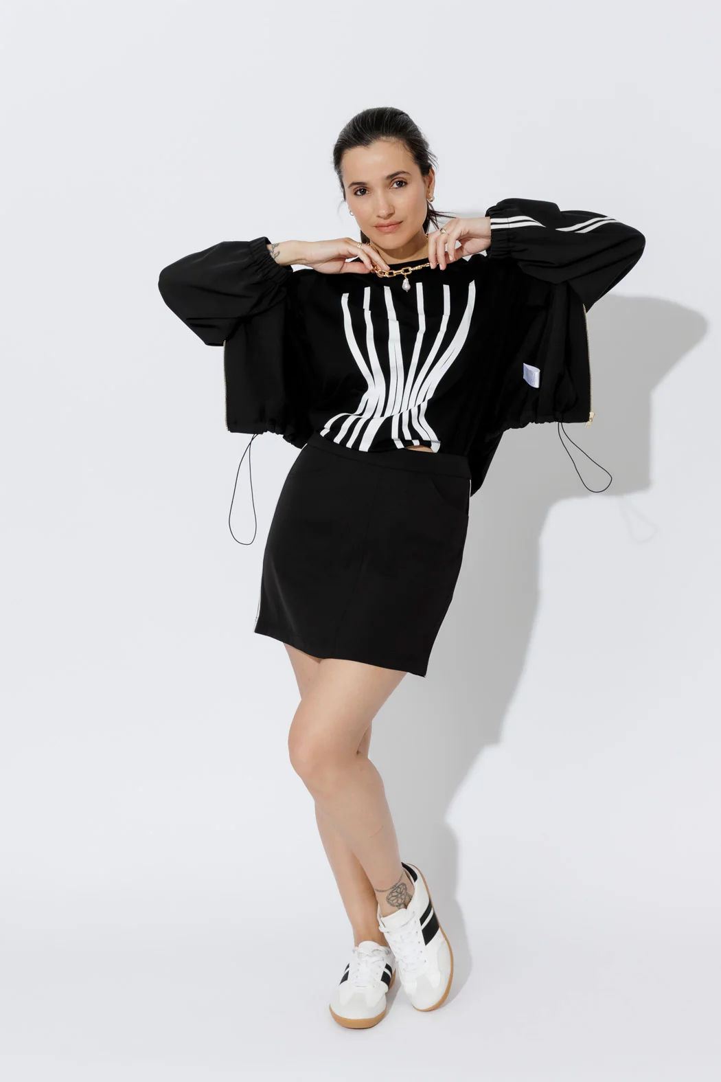 Black Euro Sport Mini Skirt - Image 6