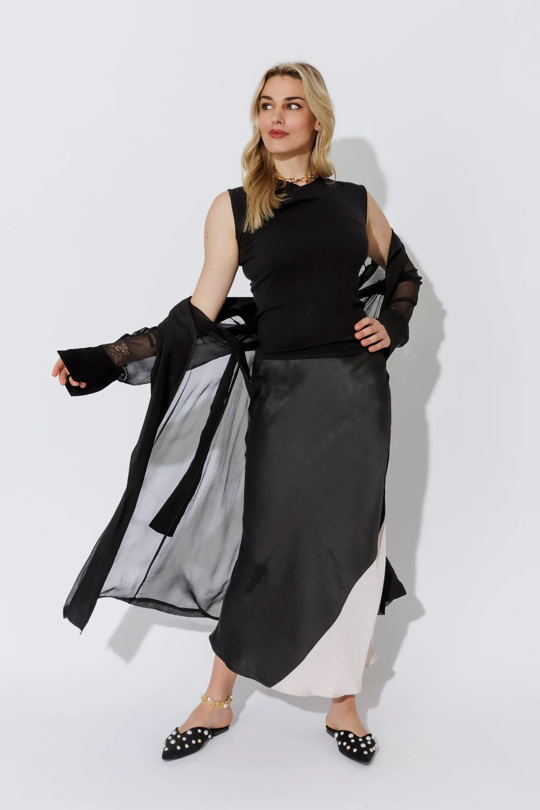 Black Sleeveless Drape Knit Top - Image 6