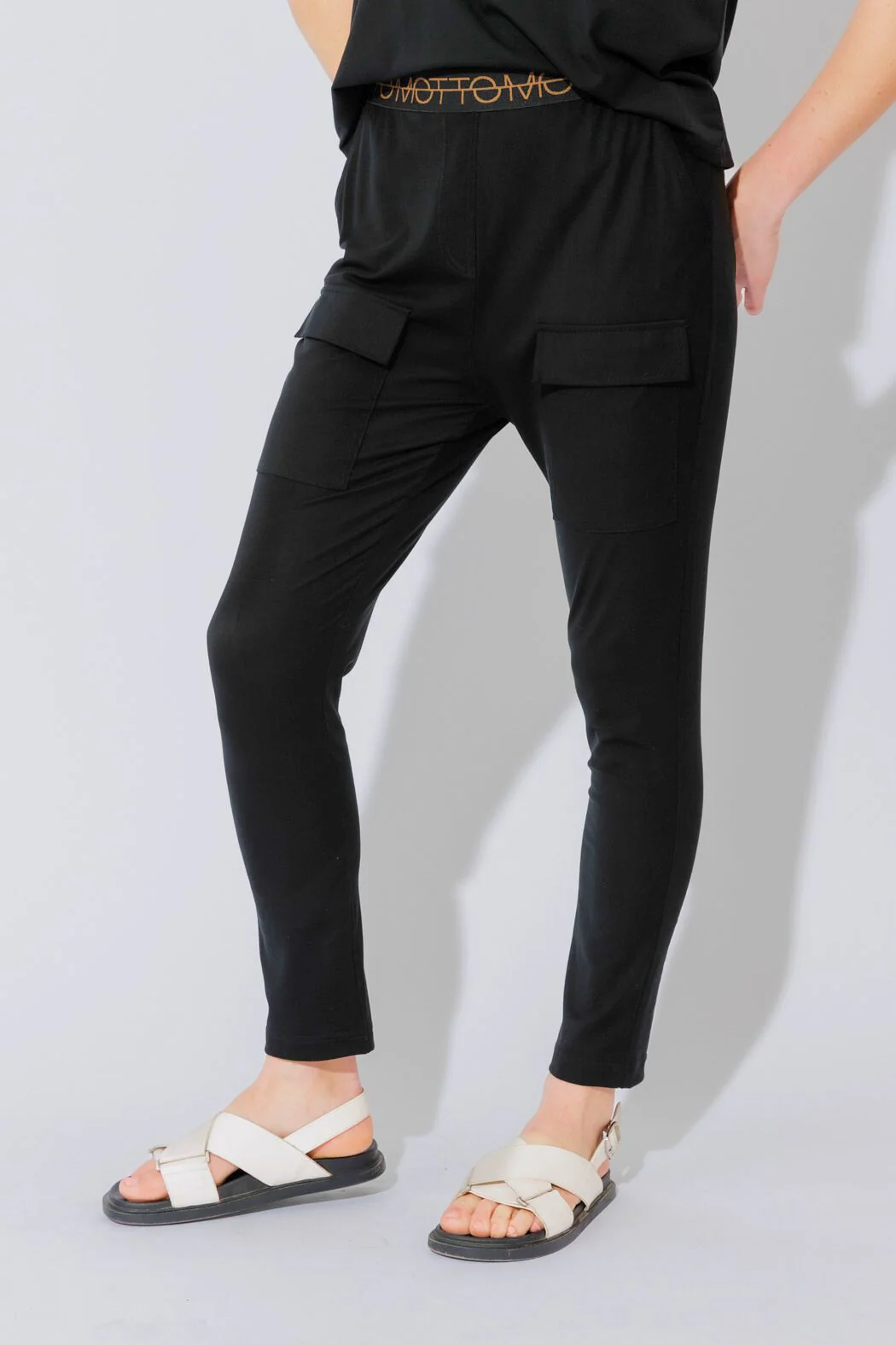 Black Tencel Pull On Cargo Pant - Image 12