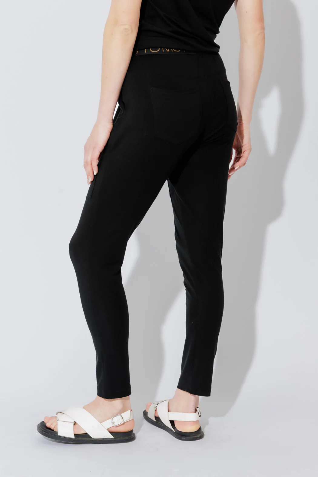 Black Tencel Pull On Cargo Pant - Image 9
