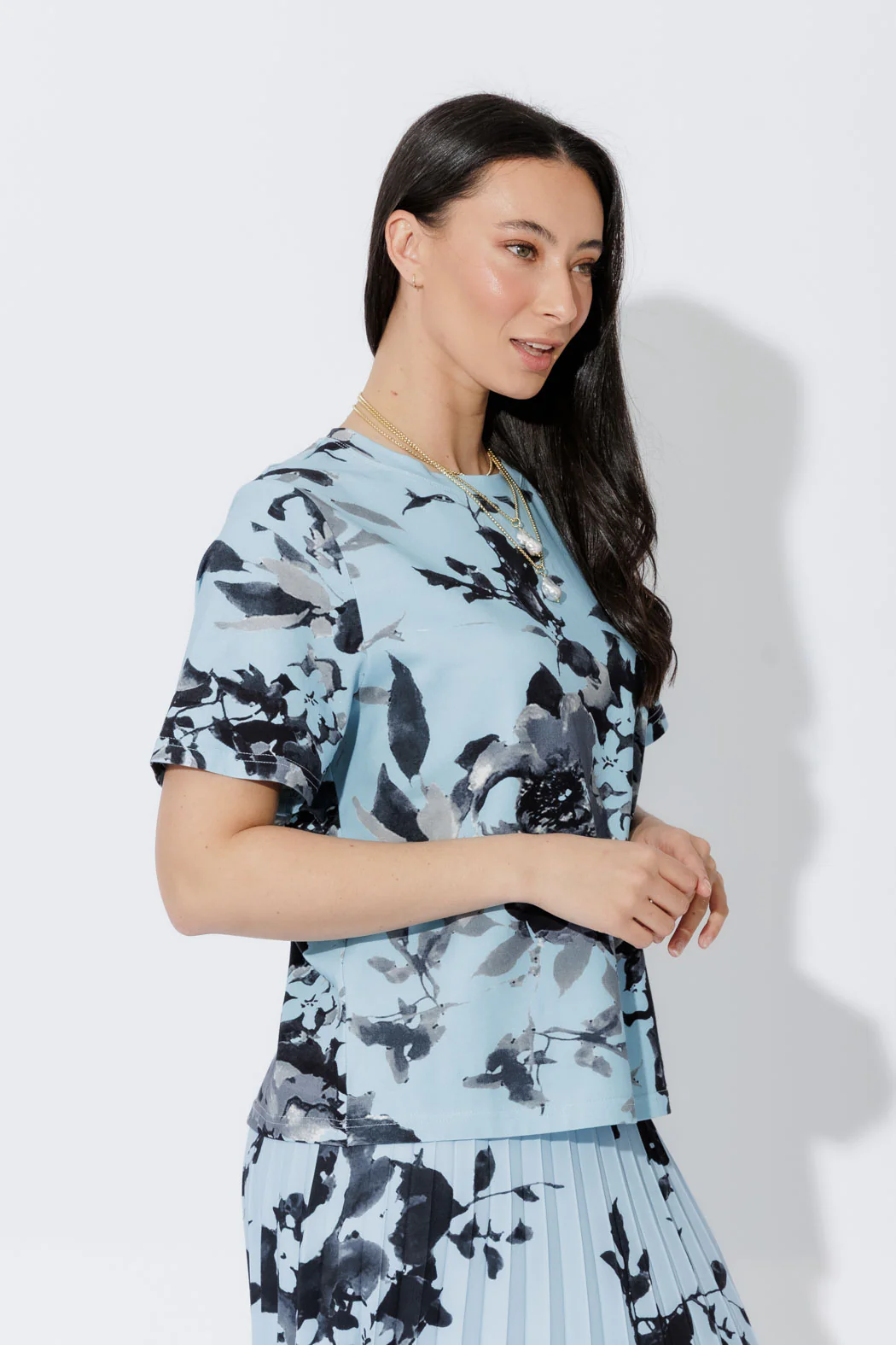 Blue Floral T-Shirt - Image 6