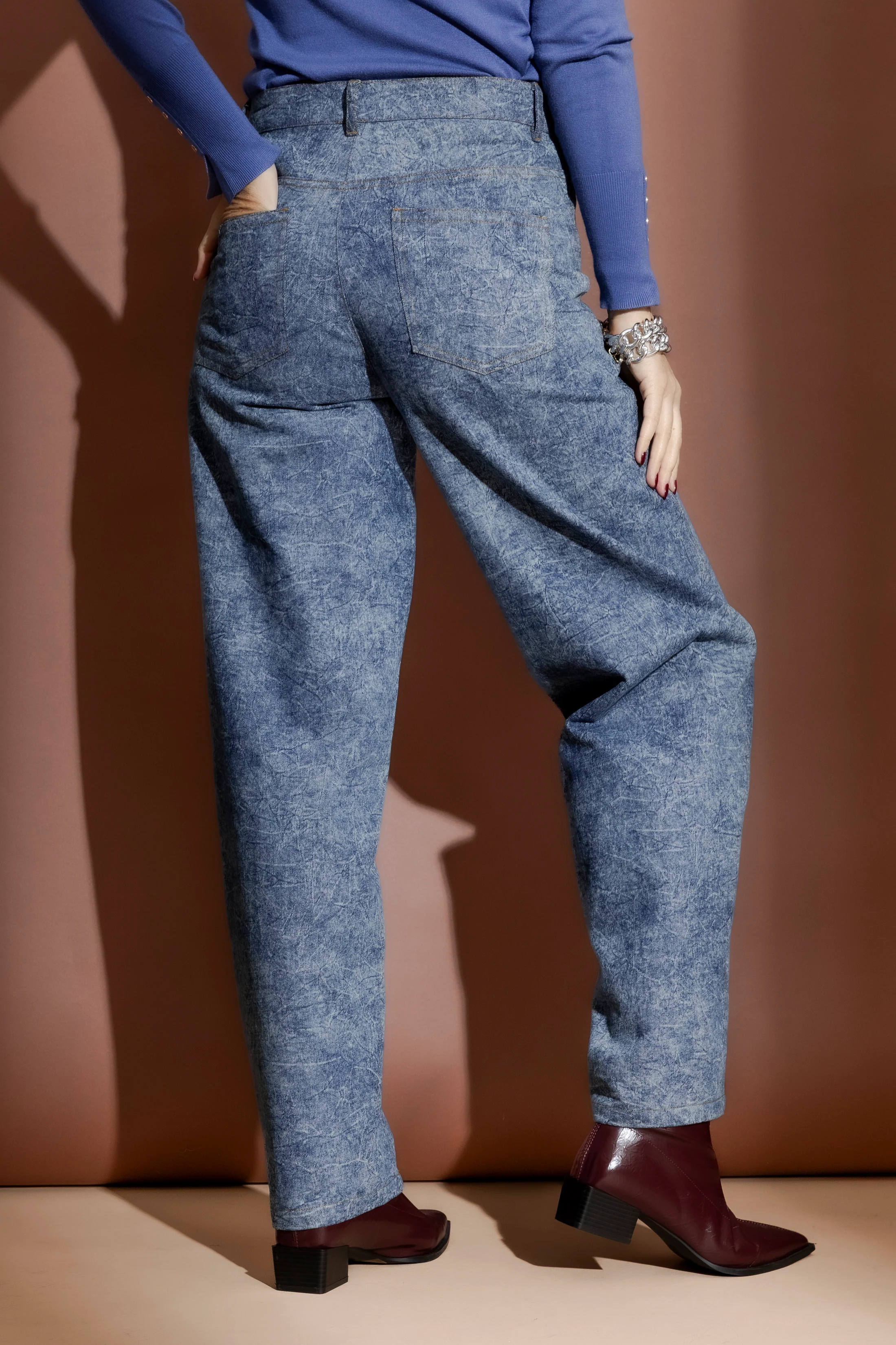 Blue Marble Denim Barrel Jean - Image 10