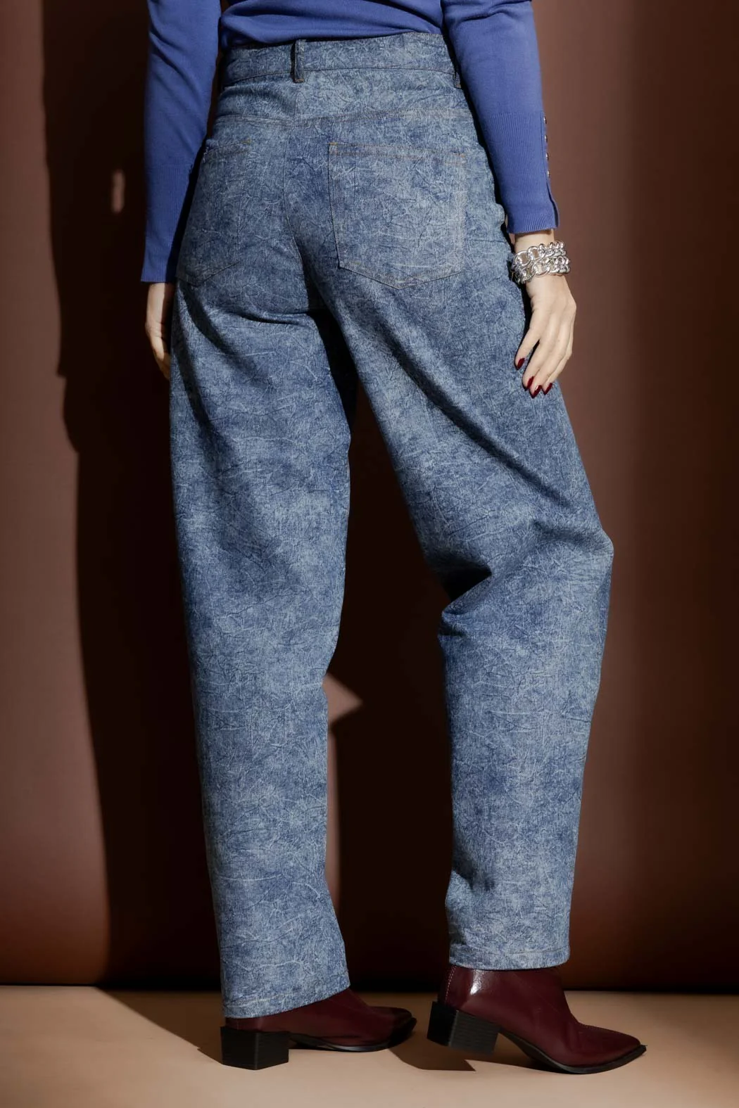 Blue Marble Denim Barrel Jean - Image 7