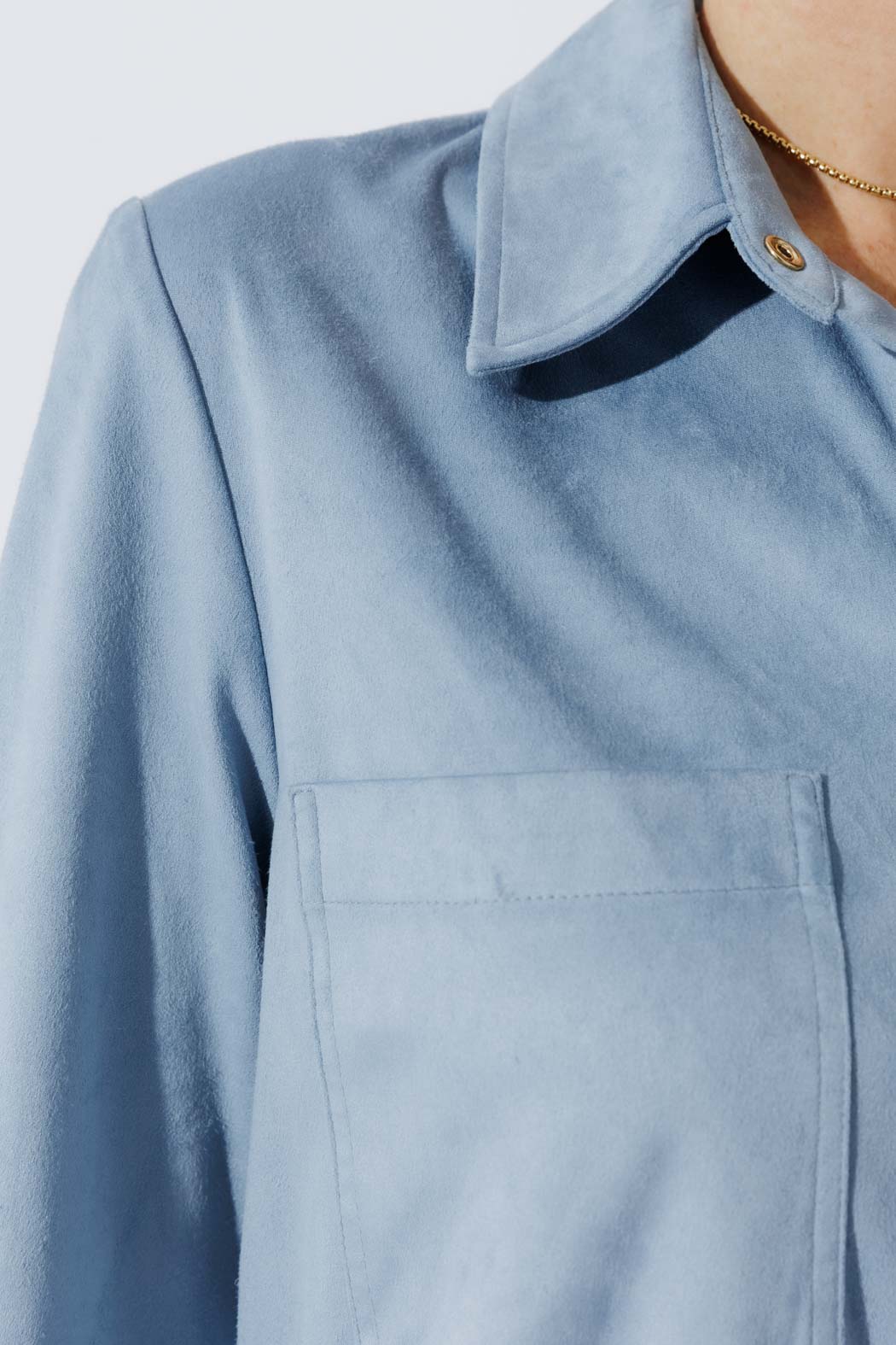 Blue Suede Overshirt - Image 4