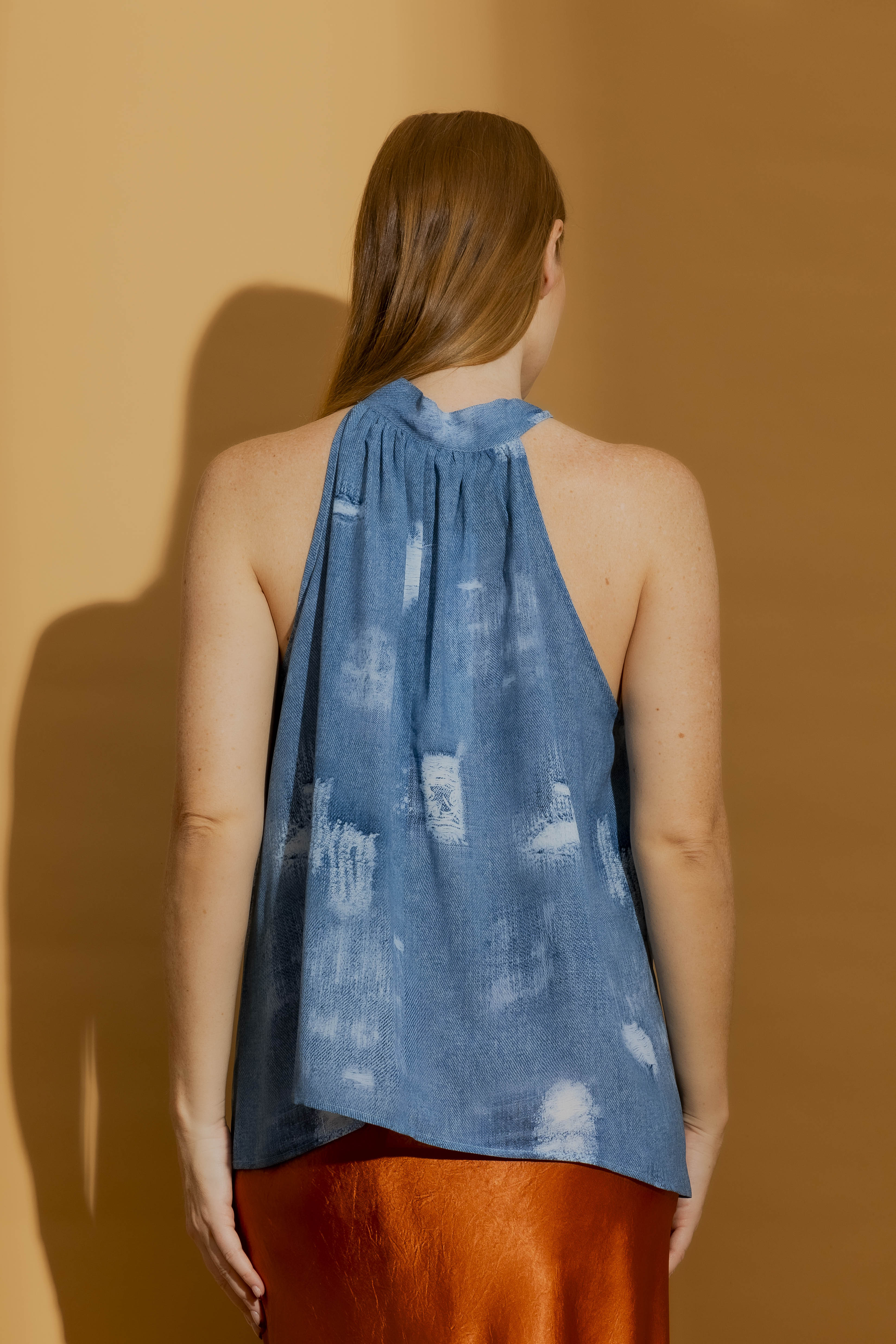 Blue Tie Neck Halter Top - Image 6