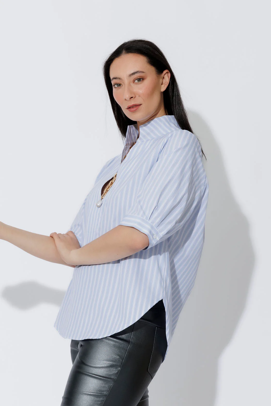 Blue/White Milan Blogger Shirt - Image 4