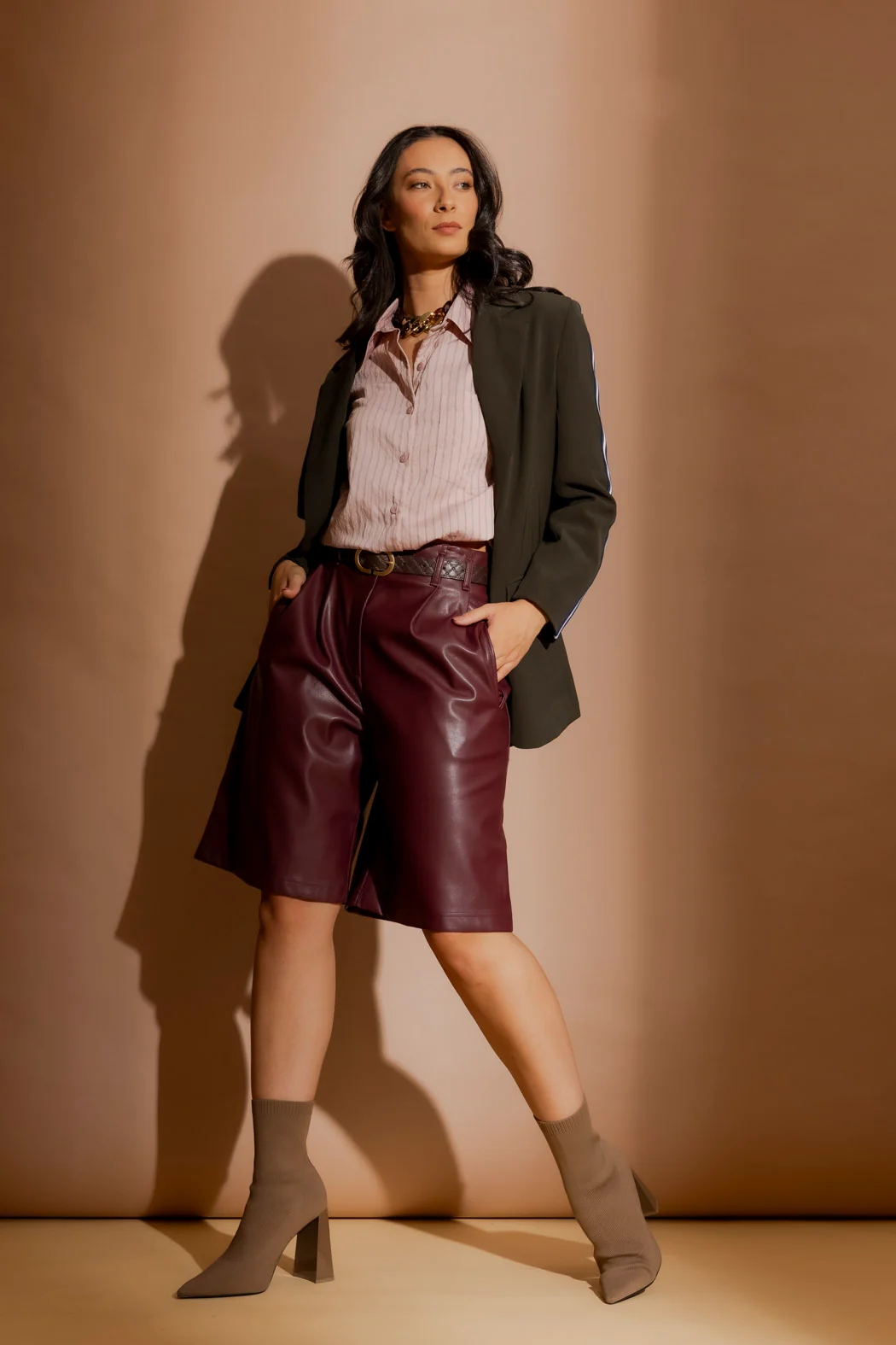 Burgundy Pu Cleo Short - Image 3