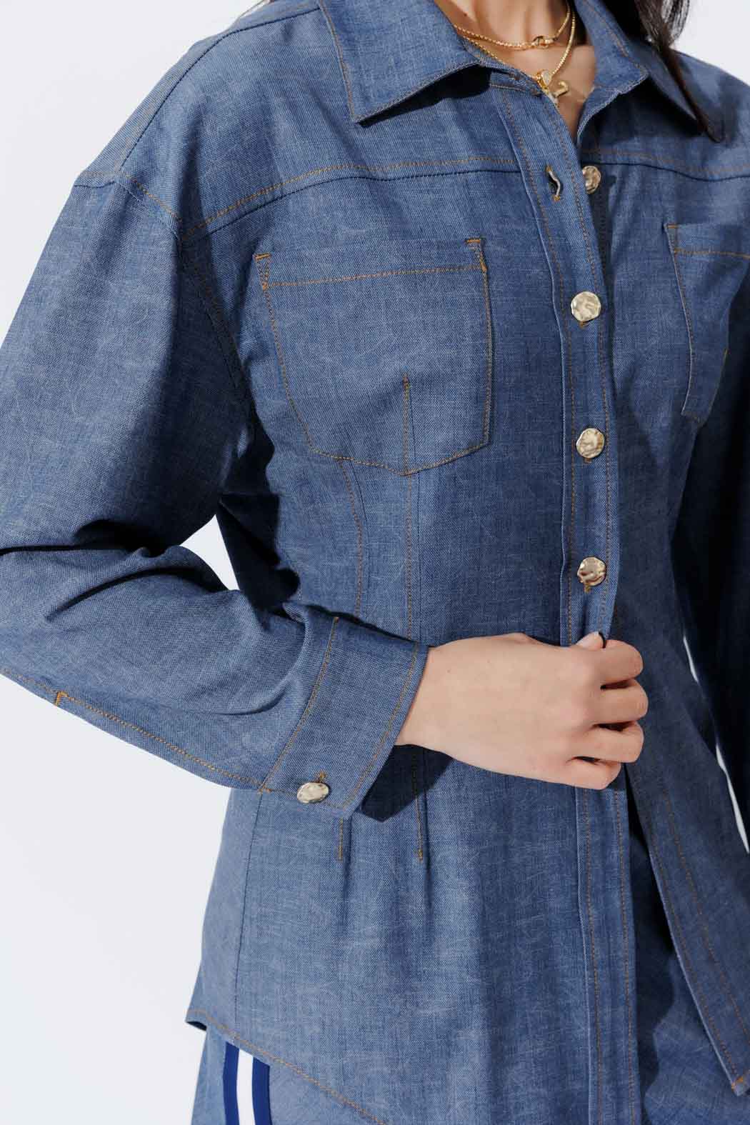 Chambray Hourglass Jacket - Image 11