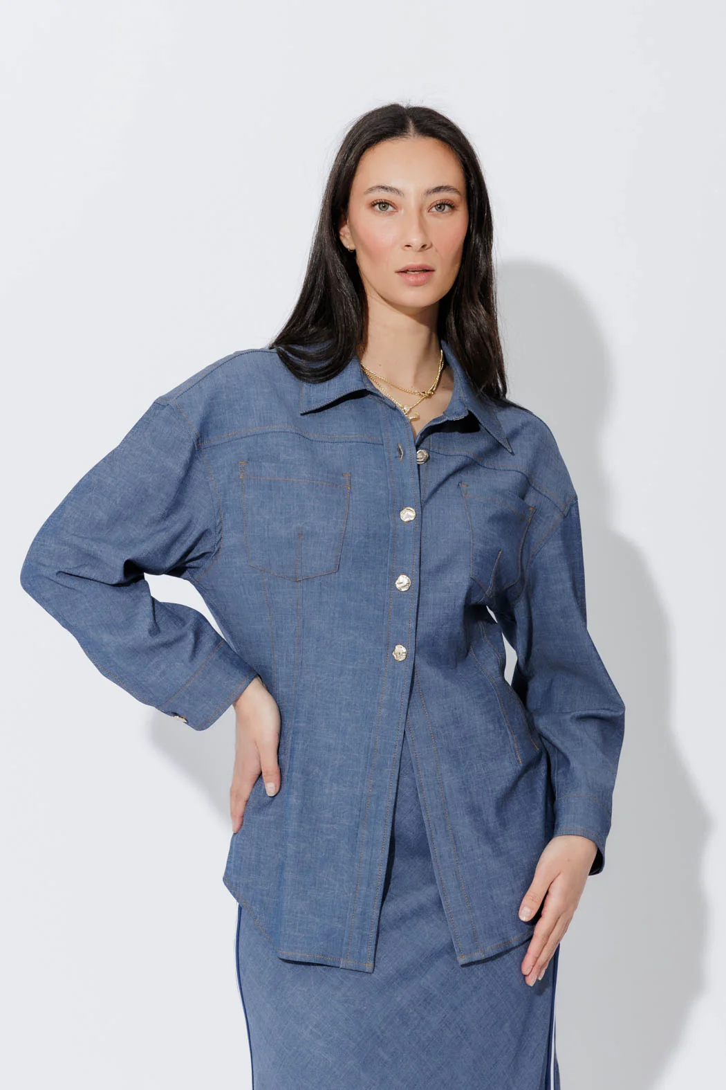 Chambray Hourglass Jacket - Image 4