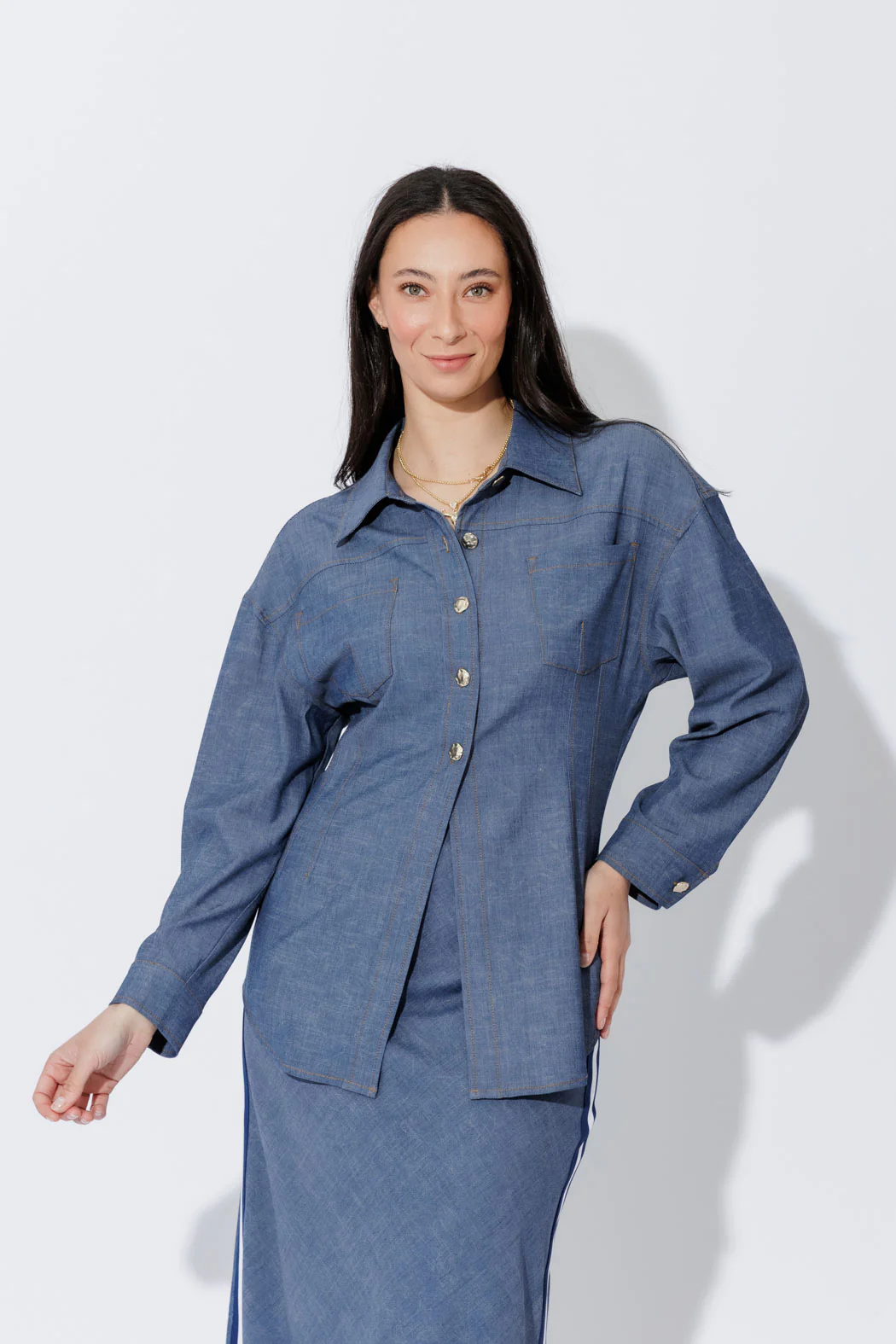 Chambray Hourglass Jacket - Image 7