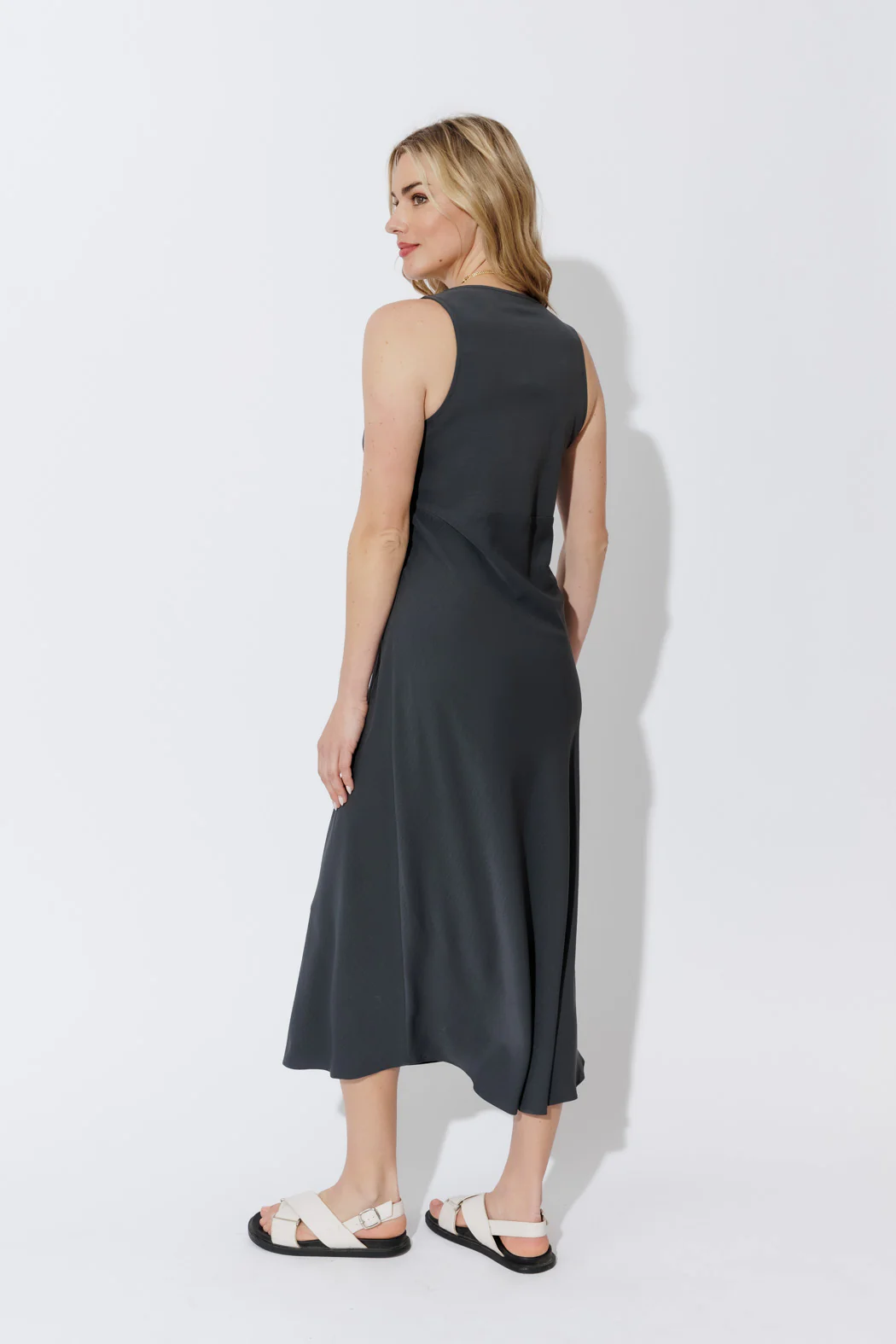 Charcoal Luxury Bias Dress - Image 4