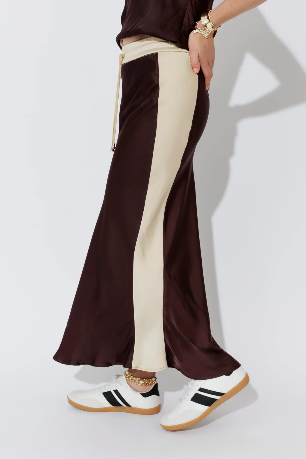 Chocolate Glow Bias Panel Skirt - Image 4