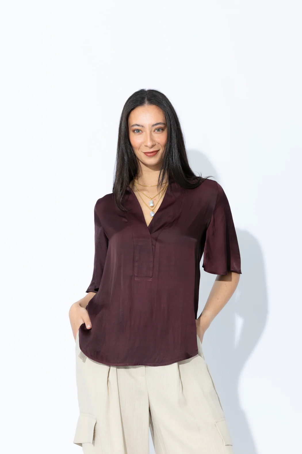 Chocolate Milan Fluted Blogger Shirt - Image 5