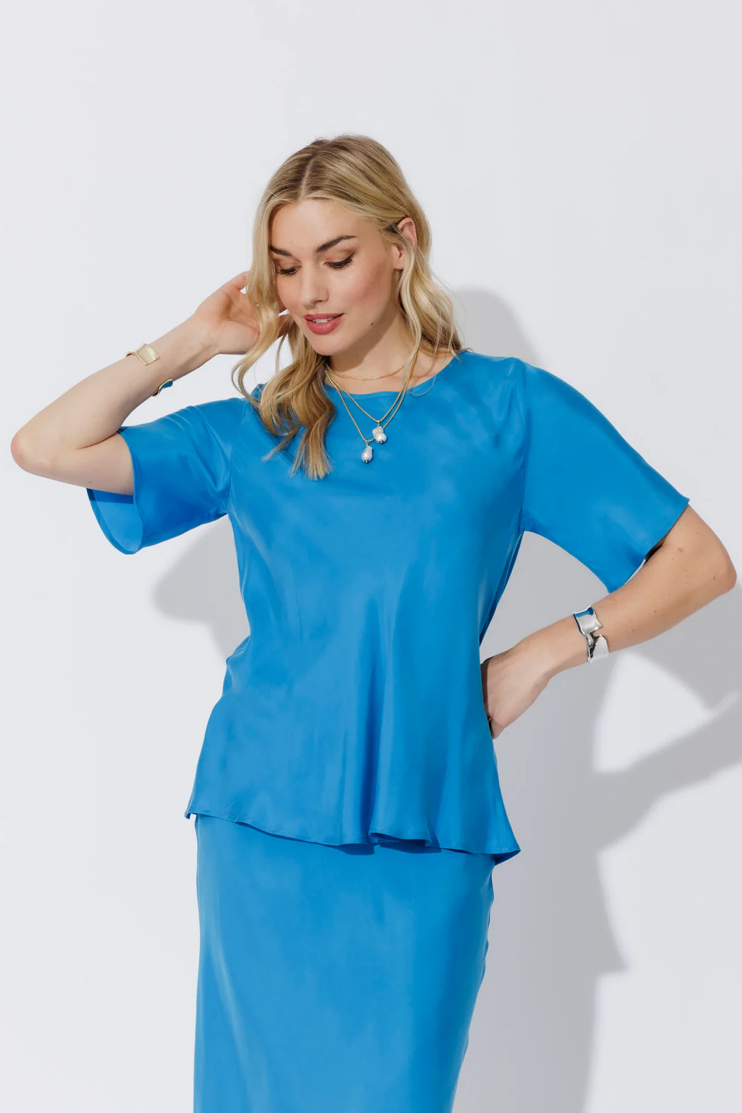 Cobalt Cupro Bias Top - Image 3