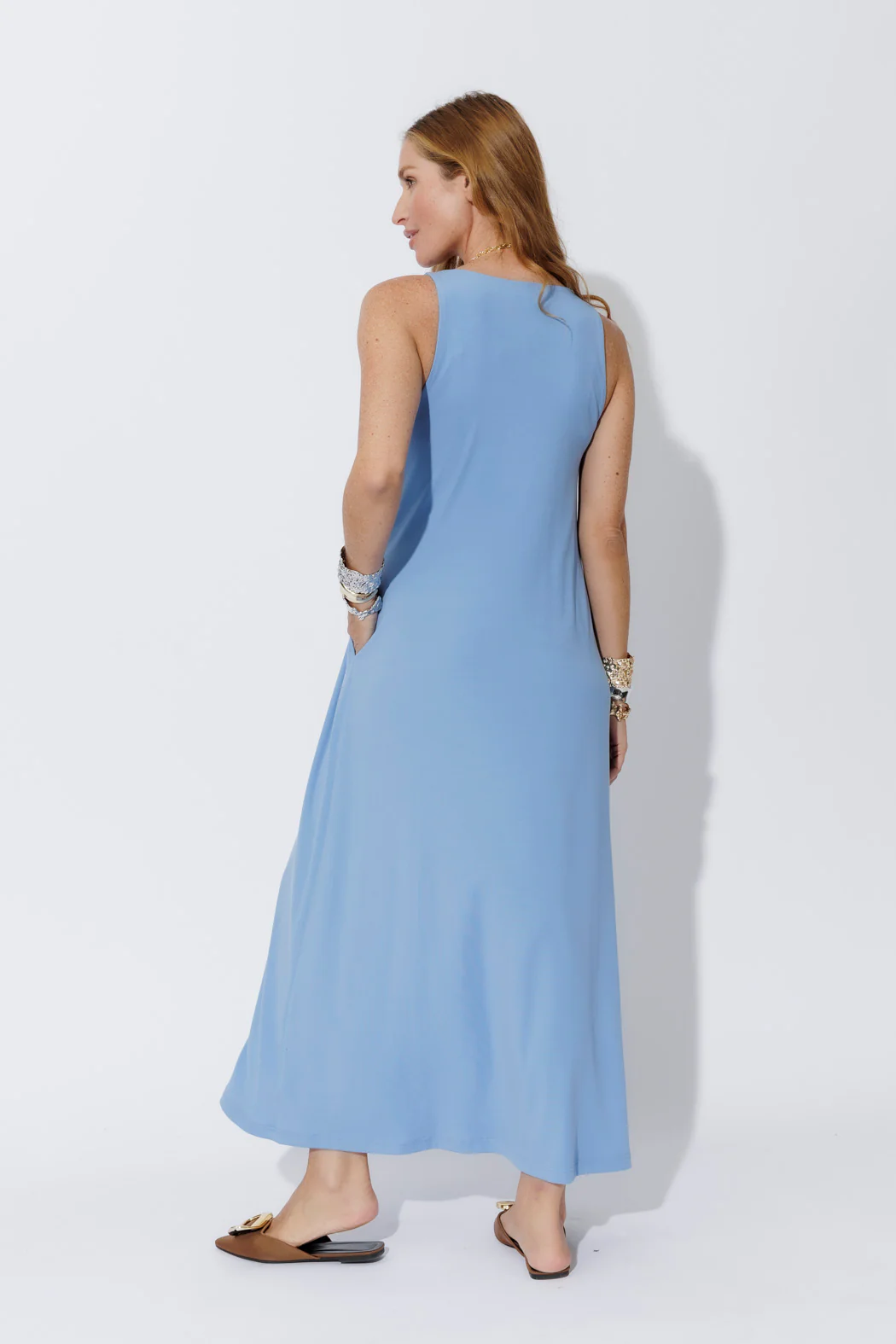 Cornflower Tencel Maxi Dress - Image 11