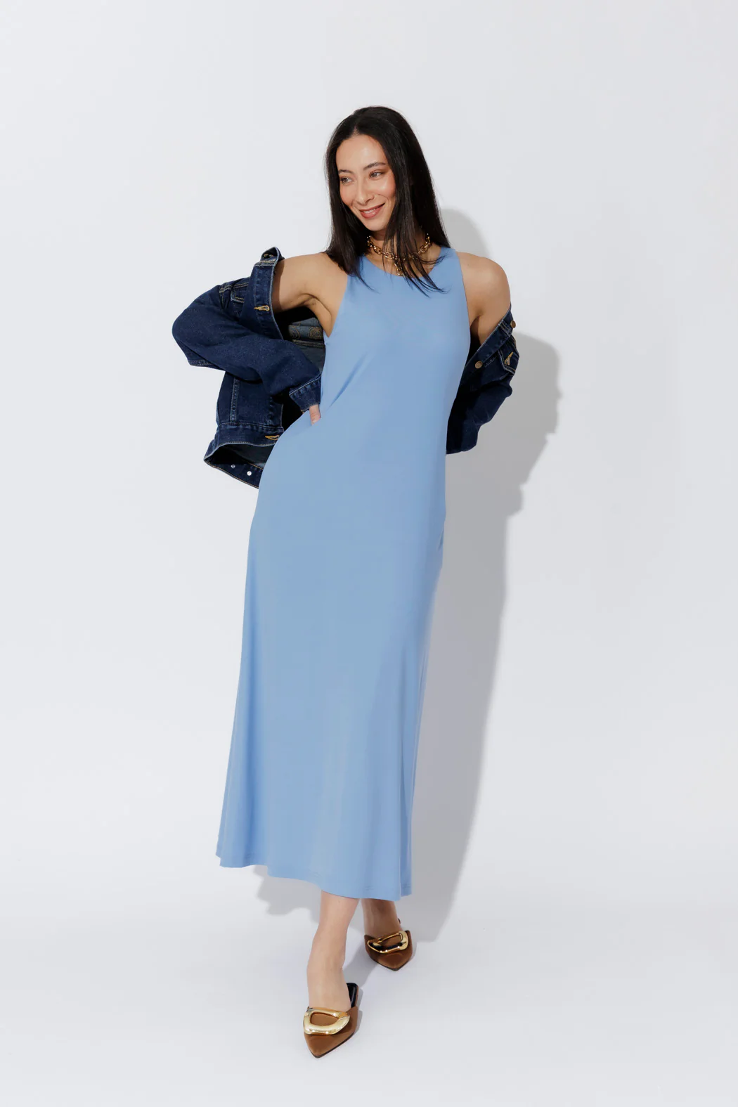 Cornflower Tencel Maxi Dress - Image 12
