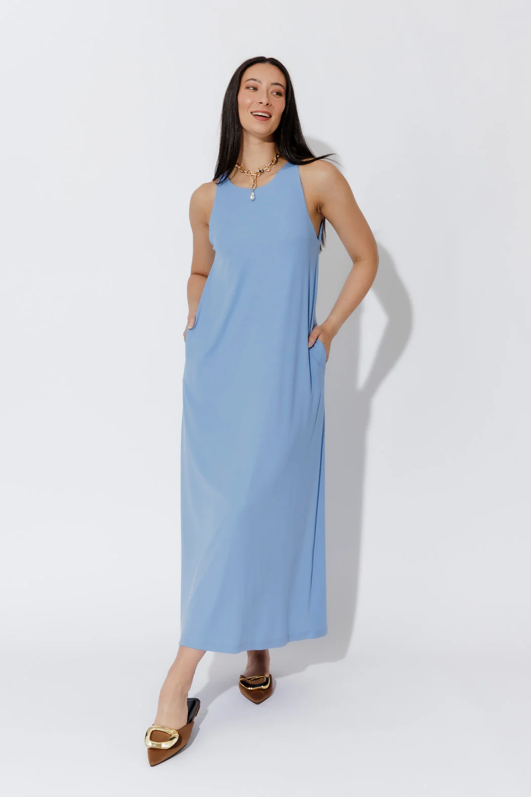 Cornflower Tencel Maxi Dress - Image 6