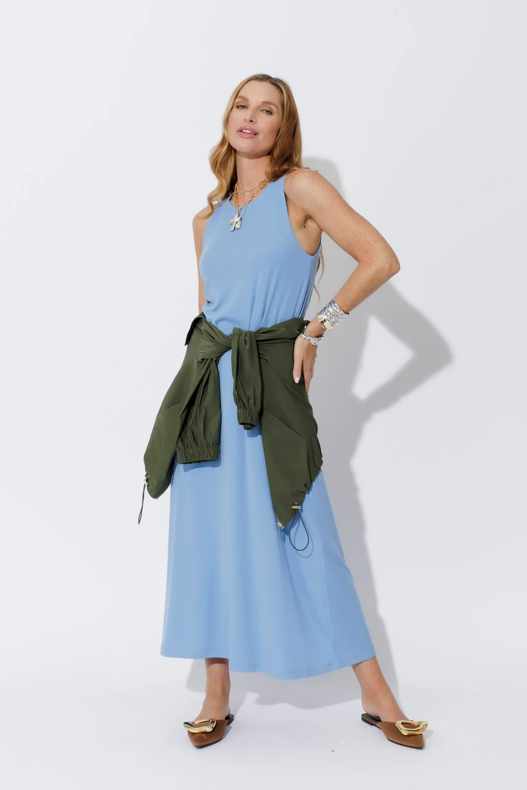 Cornflower Tencel Maxi Dress - Image 9