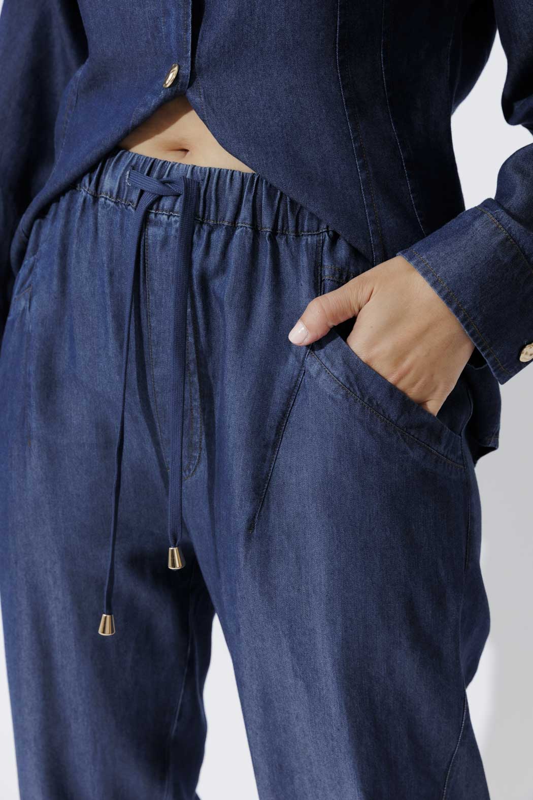 Dark Denim Tencel Jogger Pant - Image 3