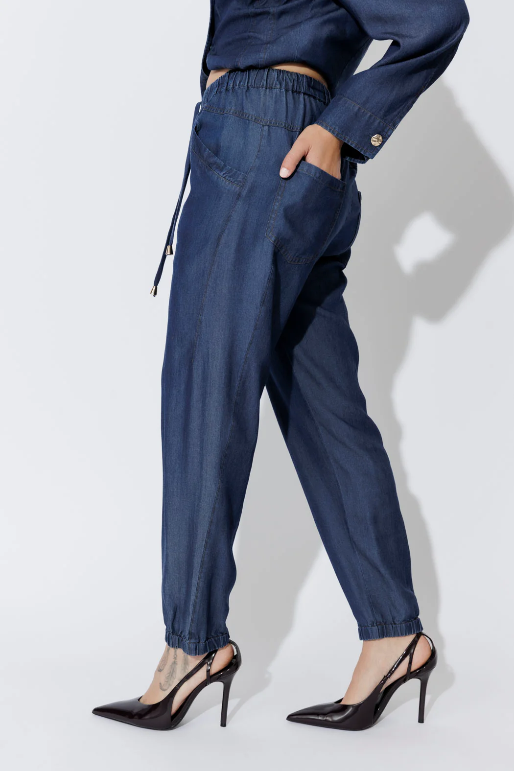 Dark Denim Tencel Jogger Pant - Image 5