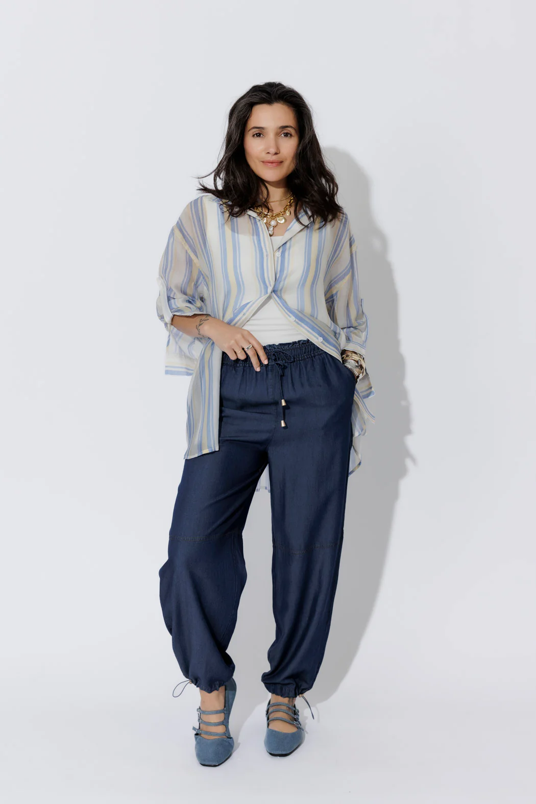 Dark Denim Tencel Shell Pant - Image 3