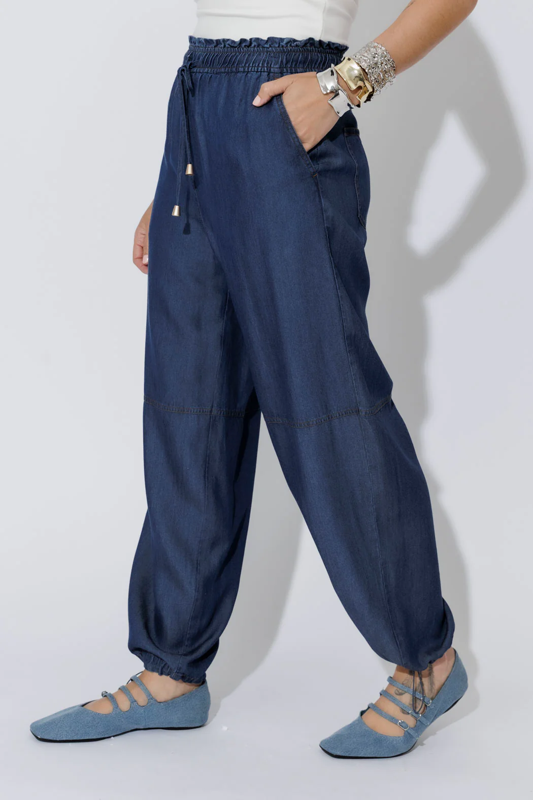 Dark Denim Tencel Shell Pant - Image 4