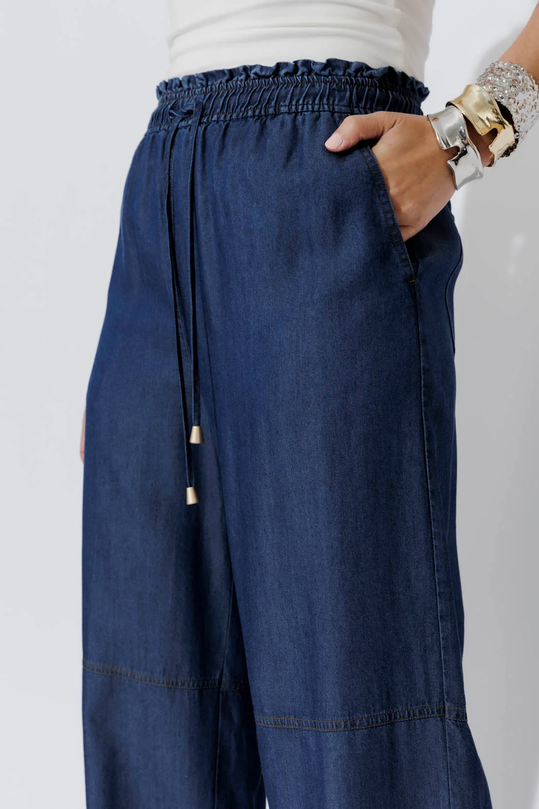 Dark Denim Tencel Shell Pant - Image 6