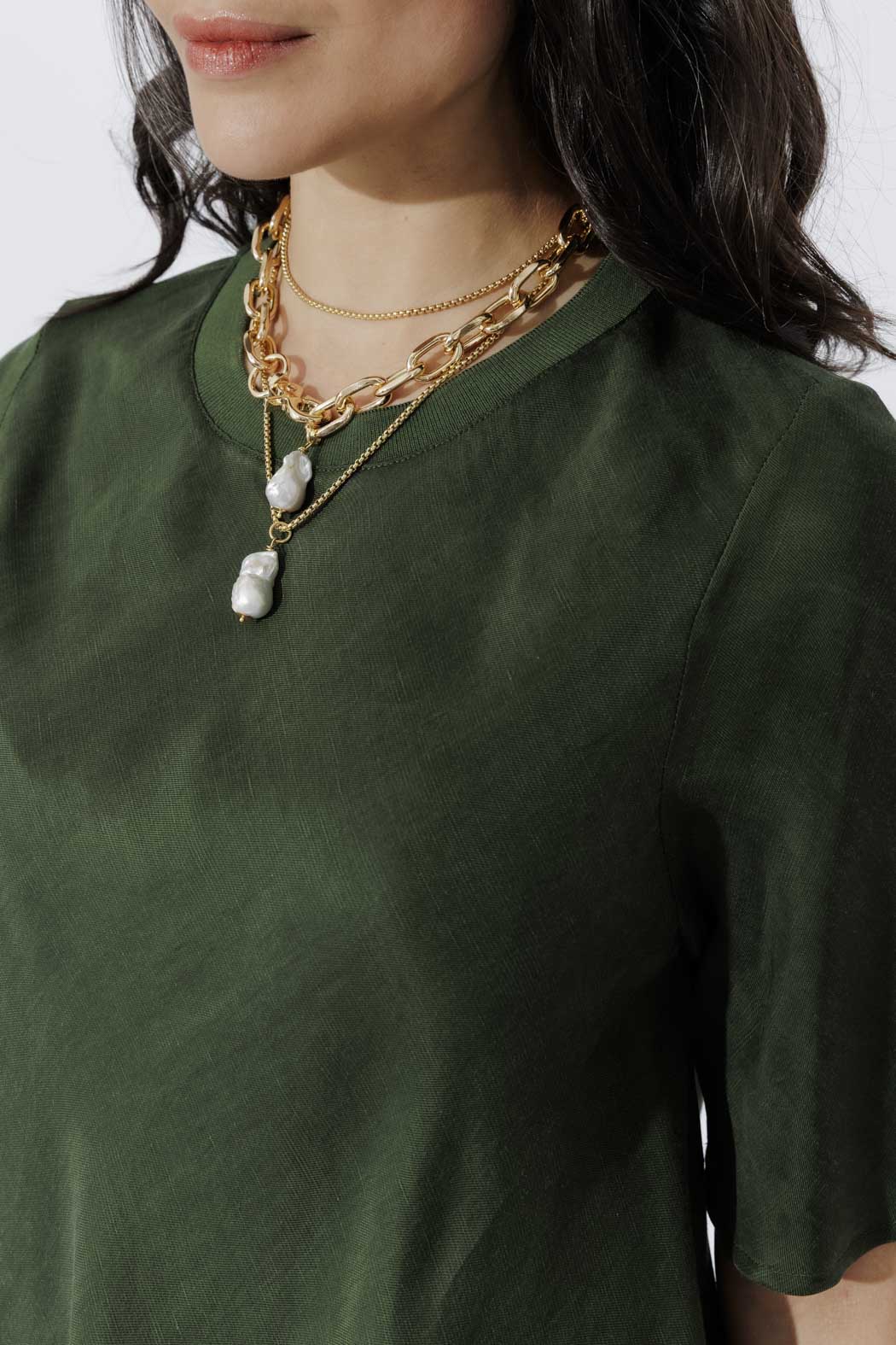 Forest Cupro/Linen Bias Top - Image 6