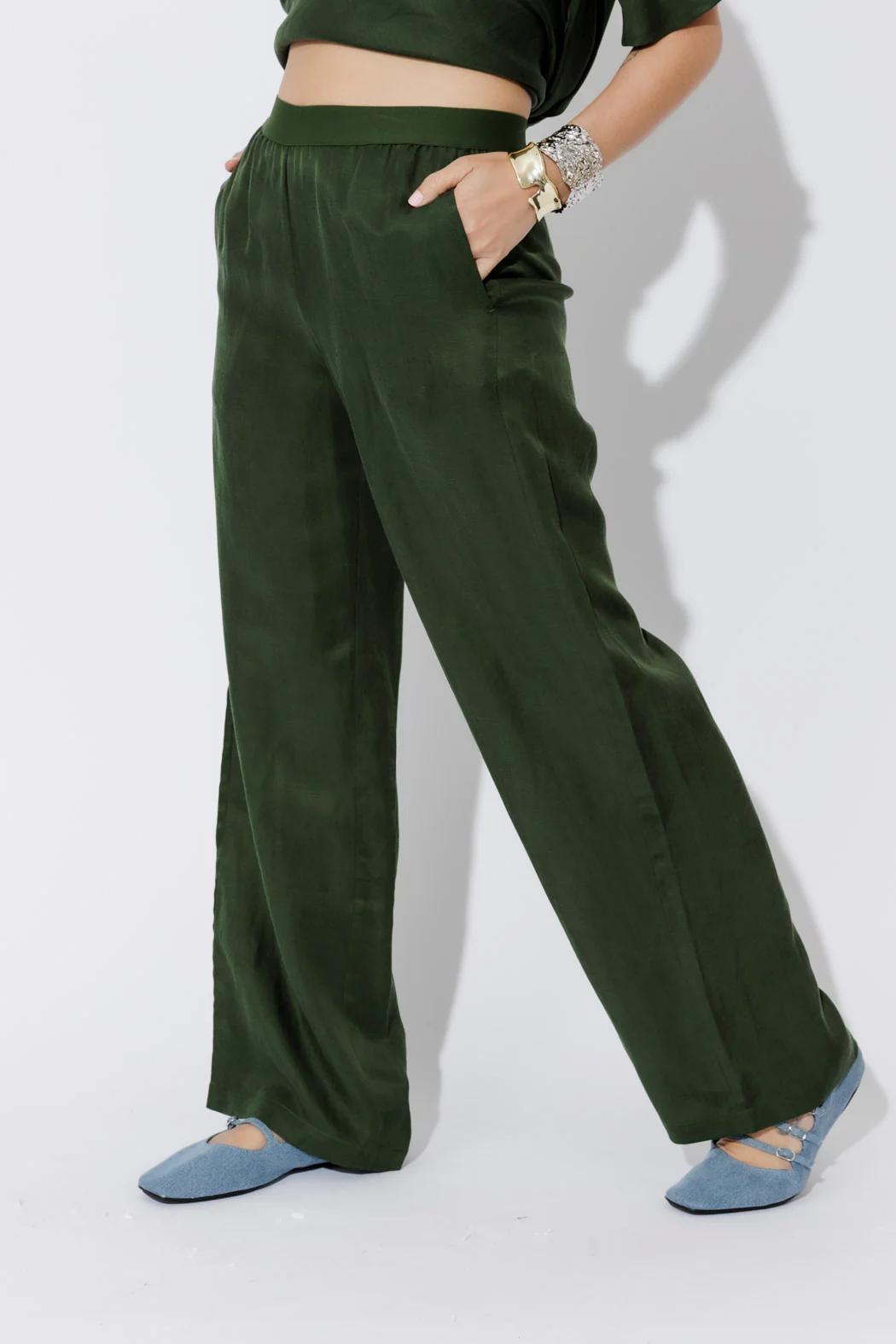 Forest Cupro/Linen Floaty Pant - Image 4