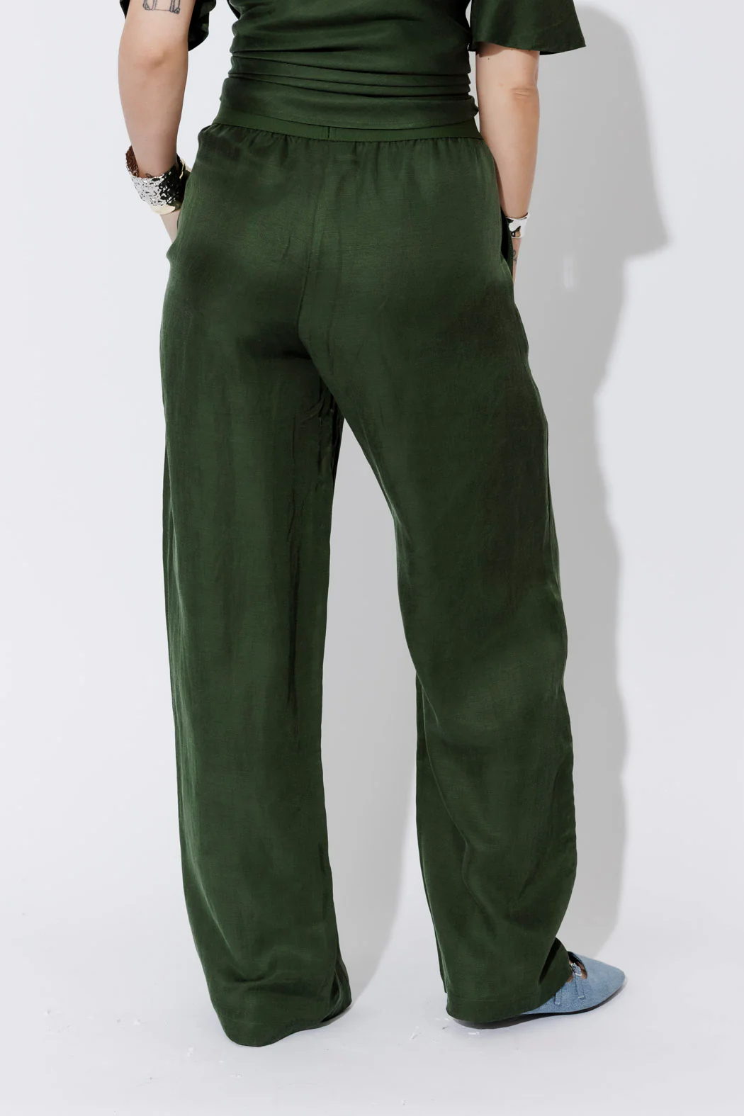Forest Cupro/Linen Floaty Pant - Image 5