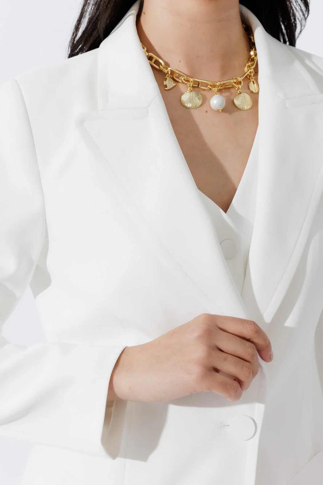 Gold Seashells Charm Necklace - Image 3