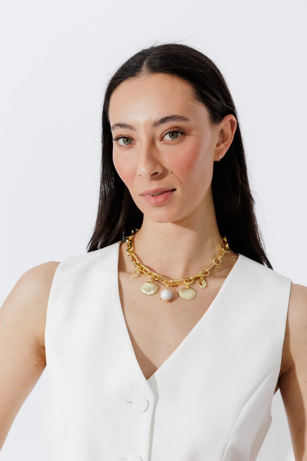 Gold Seashells Charm Necklace - Image 4