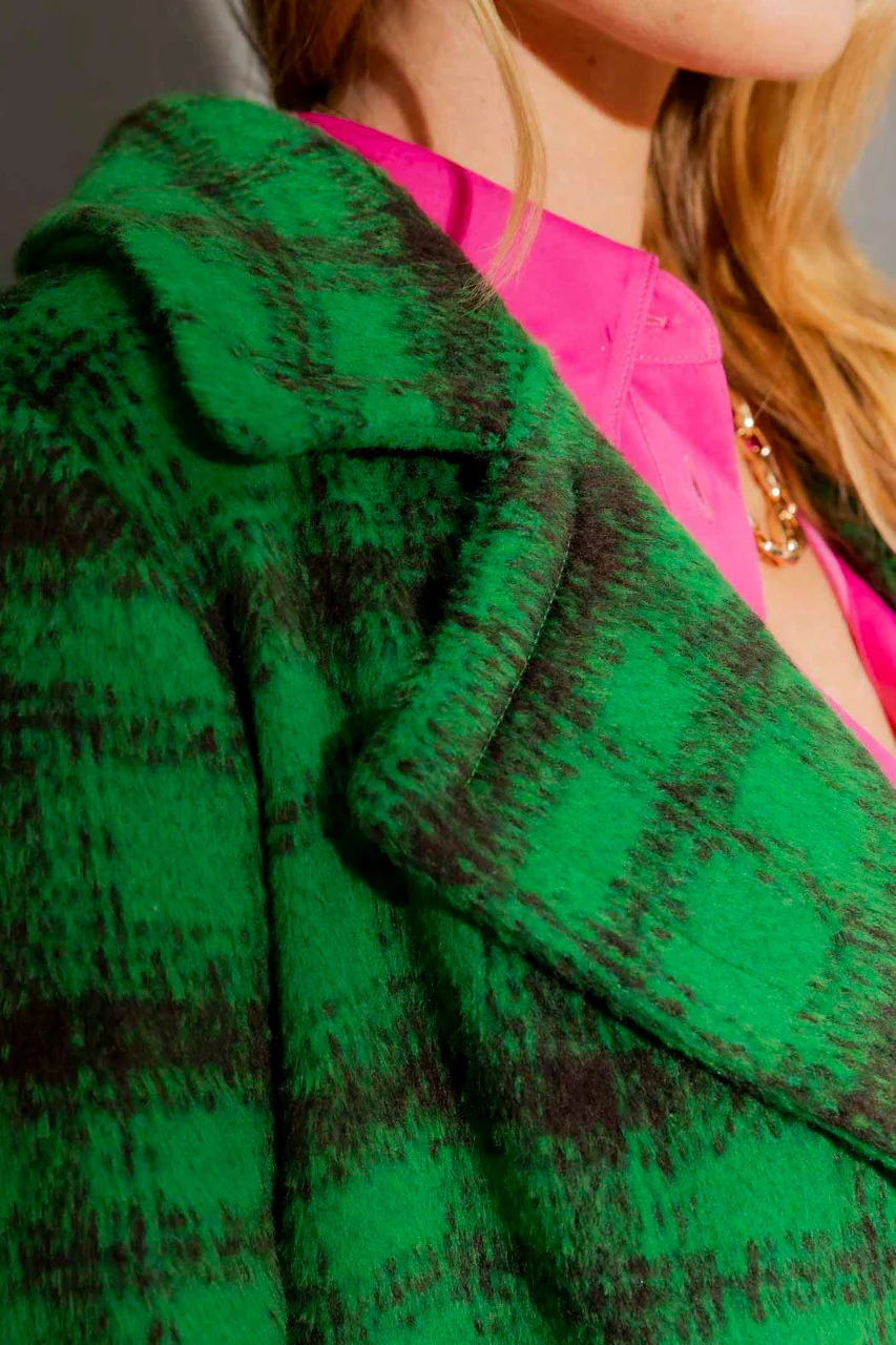 Green Check Crop Astra Coat Green Check - Image 5