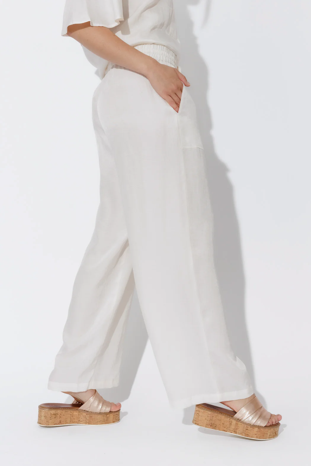 Ivory Tencel/Linen Pant - Image 3