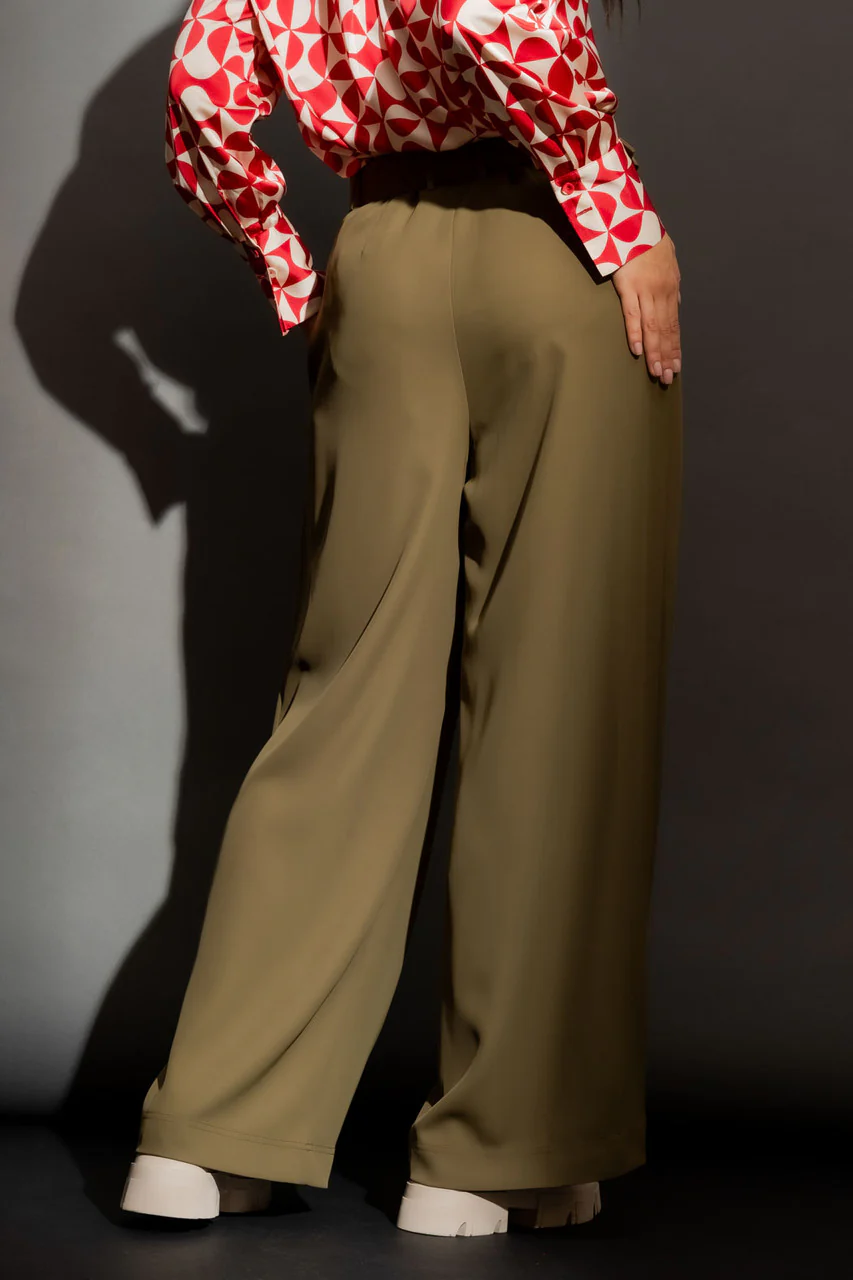 Khaki Cleo Belt Pant - Image 5