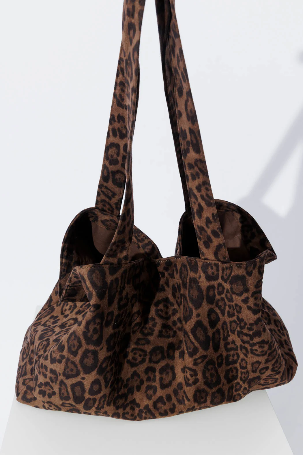 Leopard Vegan Suede Tote Bag - Image 3