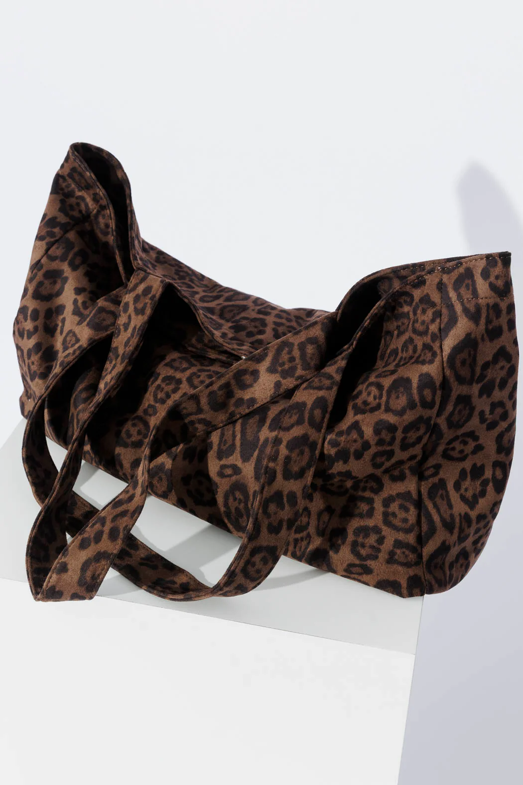 Leopard Vegan Suede Tote Bag - Image 5