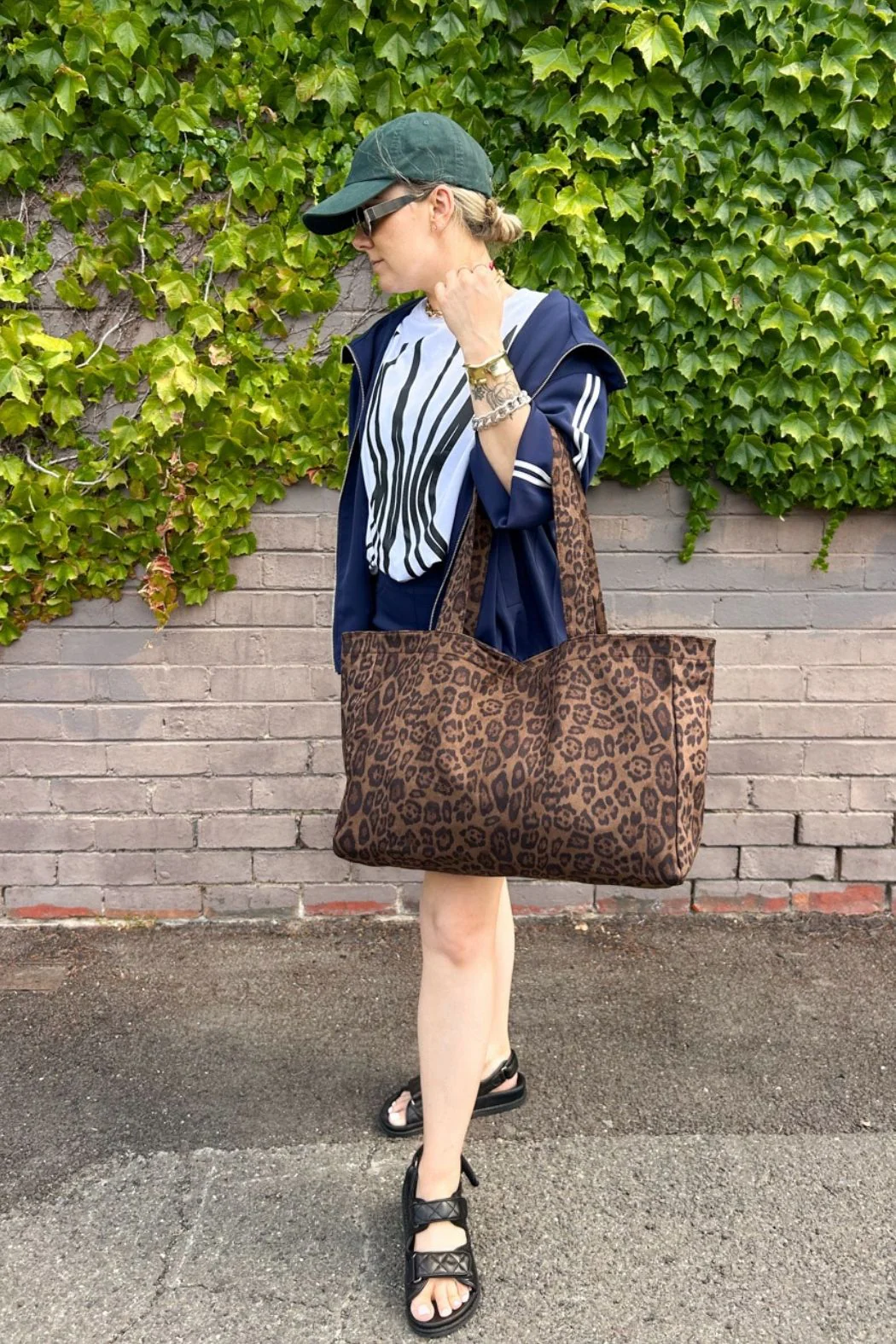 Leopard Vegan Suede Tote Bag - Image 9