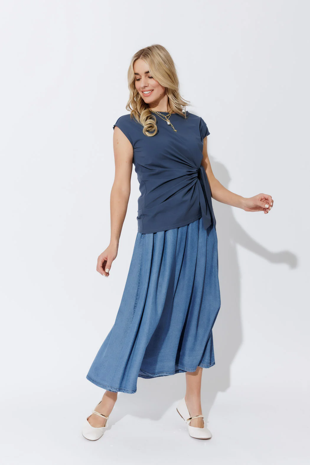 Navy Cotton Harlow Top - Image 4